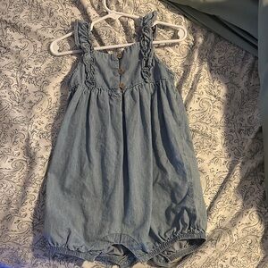 Carter's Light Blue Denim Romper